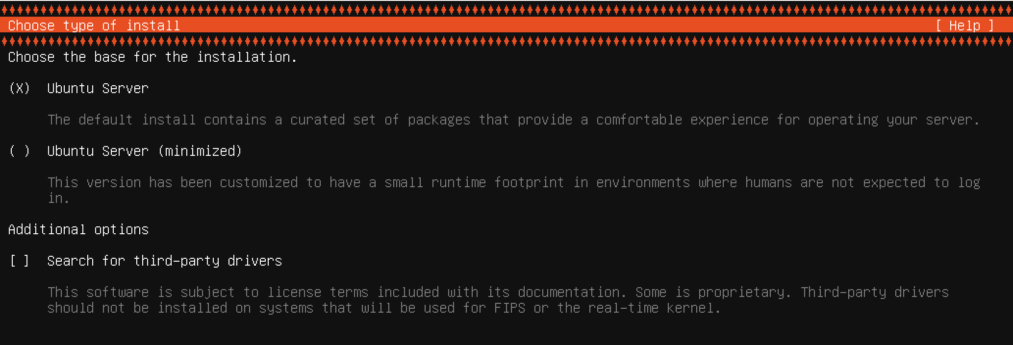 Ubuntu Install Type